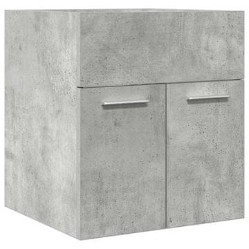 Vidaxl Kopalniška omarica za umivalnik Betonsko siva 41x38,5x46 cm