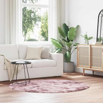 shumee vidaXL Visoka košata preproga NAVARRA prašna roza 160x160 cm poliester