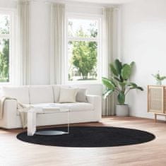 shumee vidaXL Visoka košata preproga NAVARRA črna 240x240 cm poliester