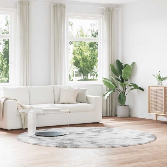 shumee vidaXL Visoka košata preproga NAVARRA svetlo siva 240x240 cm poliester