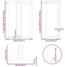 Vidaxl Noge za jedilno mizo v obliki črke T, 2 kosa, črne, 50x35x(72-73) cm, jeklo