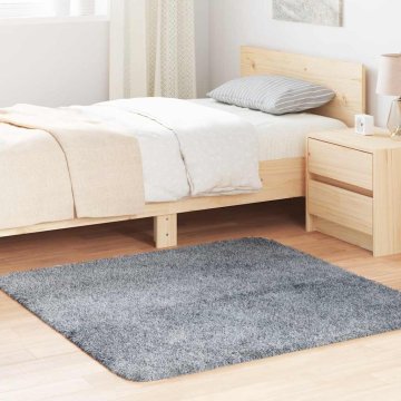 shumee vidaXL Visoka košata preproga NAVARRA srebrno siva 120x120cm poliester