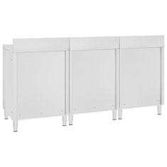 Vidaxl Komercialna delovna miza z omarico 180x60x96 cm nerjaveče jeklo