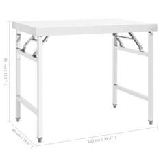 Vidaxl Zložljiva kuhinjska miza 100x60x80 cm nerjaveče jeklo