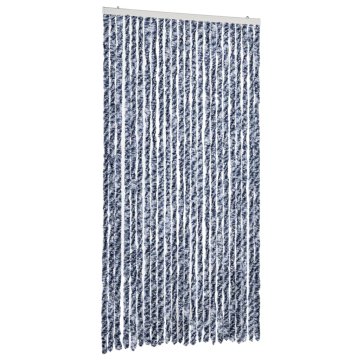 Vidaxl Zavesa proti mrčesu modra in bela 100x200 cm šenilja