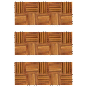 Vidaxl Poščice iz akacije vertikalen vzorec 30 x 30 cm set 30 kosov