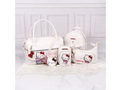 HELLO KITTY Hello Kitty Bela potovalna torba, potovalna torba, vikend torba, z zadrgo 38x26x16 cm 