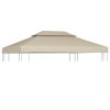 Vidaxl Nadomestna streha za paviljon 310 g/m² bež 3x4 m