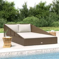 Vidaxl Vrtna postelja rjava 110x200 cm poli ratan