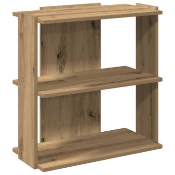 Vidaxl Knjižna omara 3-nadstropna artisan hrast 60x30x60 cm inž. les