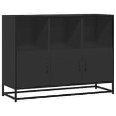 Vidaxl Komoda črna 100x35x76 cm inženirski les