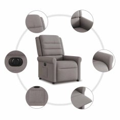 Vidaxl Električni naslanjač taupe blago