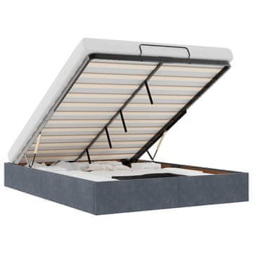Vidaxl Otomanski posteljni okvir brez vzmetnice Temno siva 140x190 cm