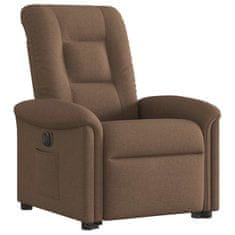 Vidaxl Električni naslanjač s funkcijo vstajanja rjavo blago