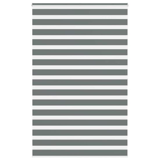 shumee vidaXL Zebra senčilo temno sivo 150x200 cm tkanina širina 145,9 cm