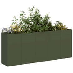 shumee vidaXL Sadilnik Olive Green 200x40x80 cm Hladno valjano jeklo