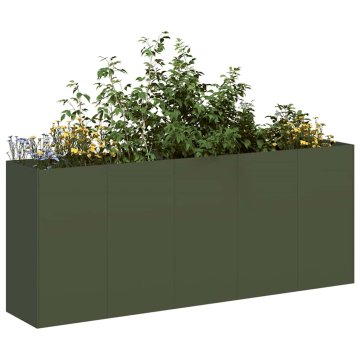 shumee vidaXL Sadilnik Olive Green 200x40x80 cm Hladno valjano jeklo
