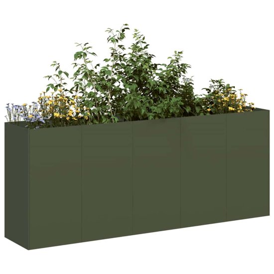 shumee vidaXL Sadilnik Olive Green 200x40x80 cm Hladno valjano jeklo