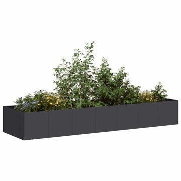 shumee vidaXL Plantažni lonček črn 280x80x40 cm Jeklo
