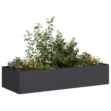 shumee vidaXL Plantažni lonček črn 200x80x40 cm Jeklo