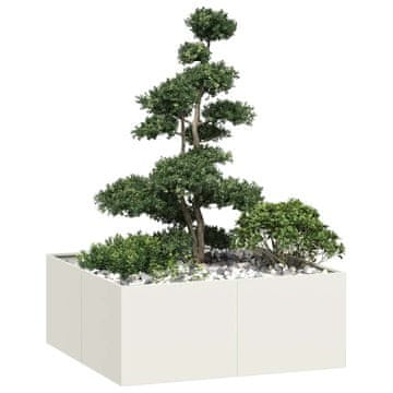 shumee vidaXL Sadilnik Bela 100x100x40 cm Jeklo