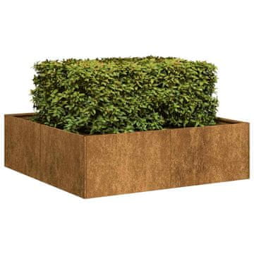 shumee vidaXL Planter Rusty 100x100x30 cm Vremensko odporno jeklo