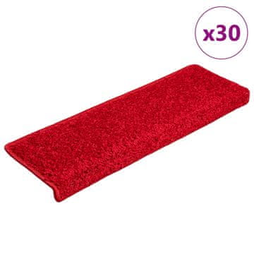 Vidaxl Stopniščne preproge 30 kosov 65x21x4 cm rdeče pravokotne