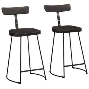 Vidaxl vidaXL Barski stoli 2 kosa črni 49x43x88 cm masiven mangov les