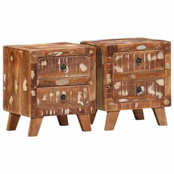 Vidaxl vidaXL Nočna omarica 2 kosa 40x32x46 cm masiven predelan les