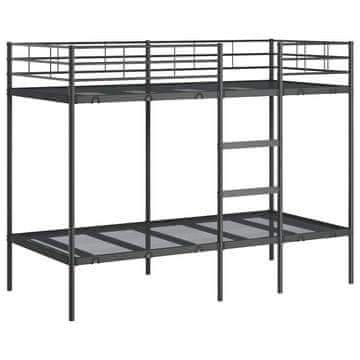 Vidaxl Dvoposteljna postelja brez vzmetnice črna 90x200 cm jeklo