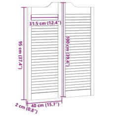 Vidaxl Swing Doors Louvred Design 2 para masivni les borovega lesa