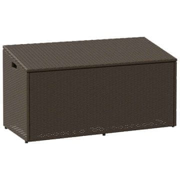 shumee vidaXL Vrtna škatla rjava 110x50x58 cm poli ratan