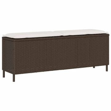 Vidaxl Vrtna klop z blazino siva 110x30x40,5 cm poli ratan