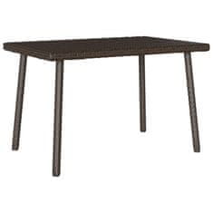 shumee vidaXL Vrtna kavna miza pravokotna rjava 60x40x37 cm poli ratan