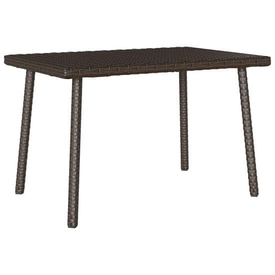 shumee vidaXL Vrtna kavna miza pravokotna rjava 60x40x37 cm poli ratan