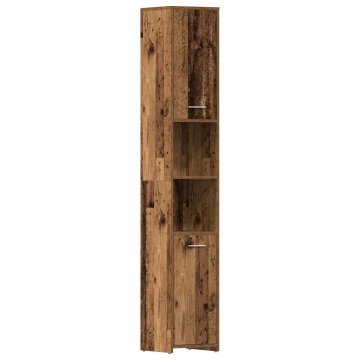 Vidaxl Kopalniška omarica Old Wood 30x30x183,5 cm inženirski les