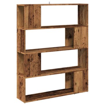 Vidaxl Knjižna omara/pregrada starinski les 100x24x124,5 cm