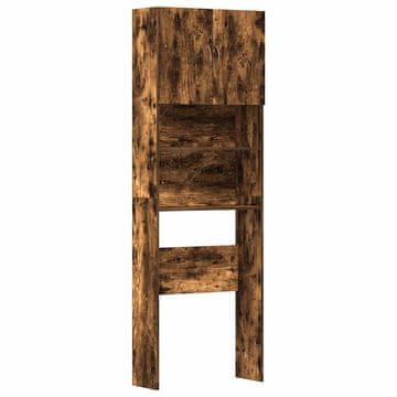 Vidaxl Omara za pralni stroj dimljen hrast 64x24x190 cm inženirski les