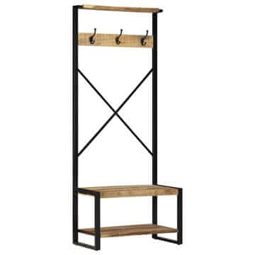 Vidaxl Clothes Rack 80x40x190 cm Solid Rough Wood Mango