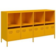 Vidaxl Komoda gorčično rumena 135x39x73,5 cm hladno valjano jeklo