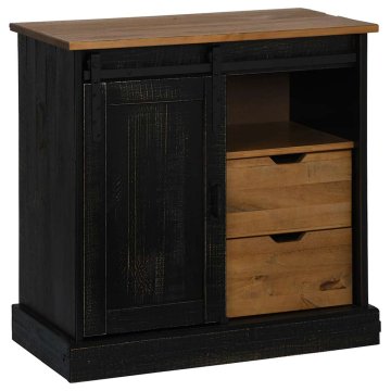 Vidaxl Bivak HALDEN z drsnimi vrati črna 80x40x80 cm masivni les
