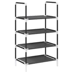 Vidaxl Shoe Rack 4-Tier Black 44x28x77 cm Netkana tkanina