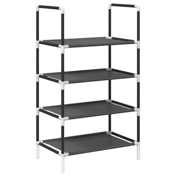 Vidaxl Shoe Rack 4-Tier Black 44x28x77 cm Netkana tkanina