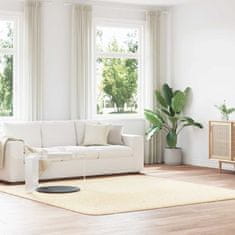 shumee vidaXL Visoka košata preproga NAVARRA krem 240x240 cm poliester