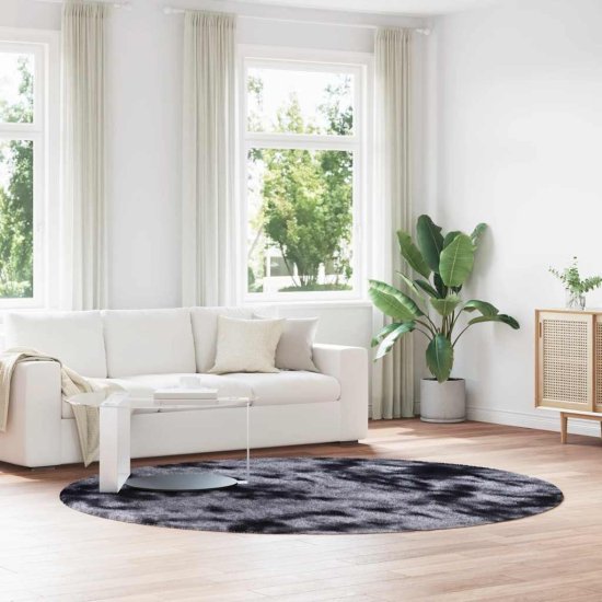 shumee vidaXL Visoka košata preproga NAVARRA temno siva 240x240 cm poliester