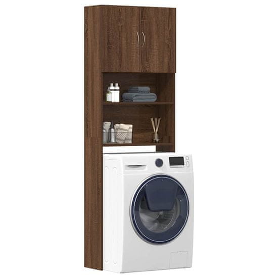 shumee vidaXL Omara za pralni stroj rjavega hrast 64x24x190 cm inženirski les
