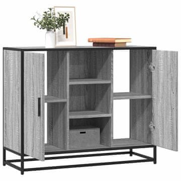 Vidaxl vidaXL Omarica, siva, hrast sonoma, 92x35x76 cm, material na osnovi lesa