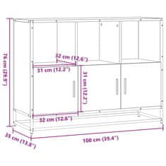 Vidaxl Komoda rjavi hrast 100x35x76 cm inženirski les