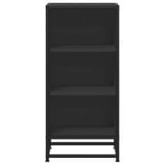Vidaxl Komoda črna 35,5x35x76 cm inženirski les in kovina
