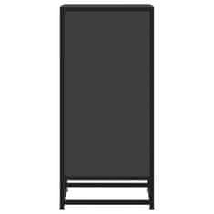 Vidaxl Komoda črna 35,5x35x76 cm inženirski les in kovina